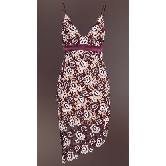 NWT Bardot Purple Dalia Lace Asymmetrical Midi Dress $119 - Picture 5 of 16